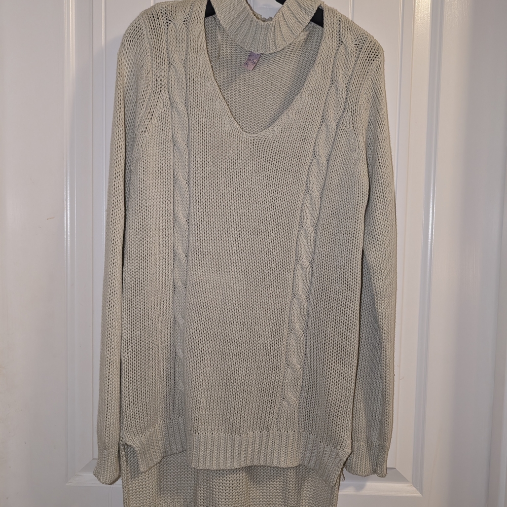 Alya Women's Cable Knit Sweater  Cream M - Picture 4 of 6